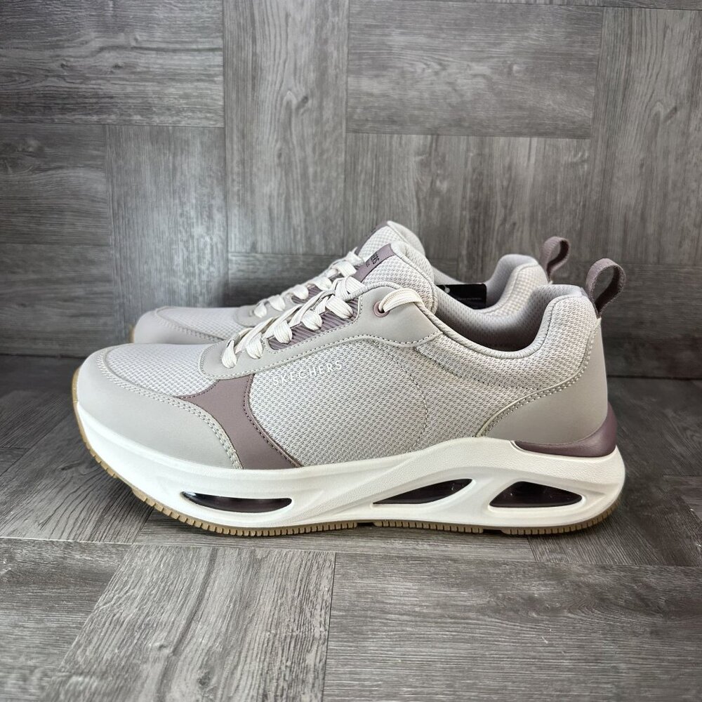 Skechers Light Gray and Mauve Platform Sneakers - Air-Cushion Sole - Picture 2 of 9